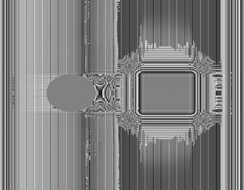 Phase image of a 3-D object, circle-square.